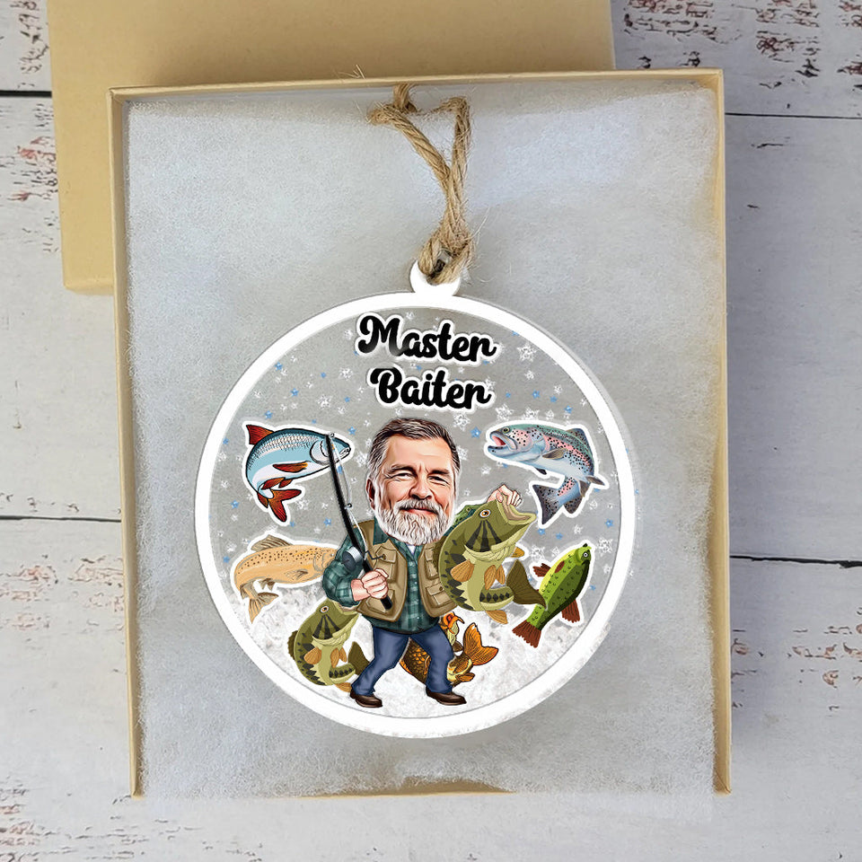 Master Baiter - Personalized Fishing 3 Layered Shaker Ornament