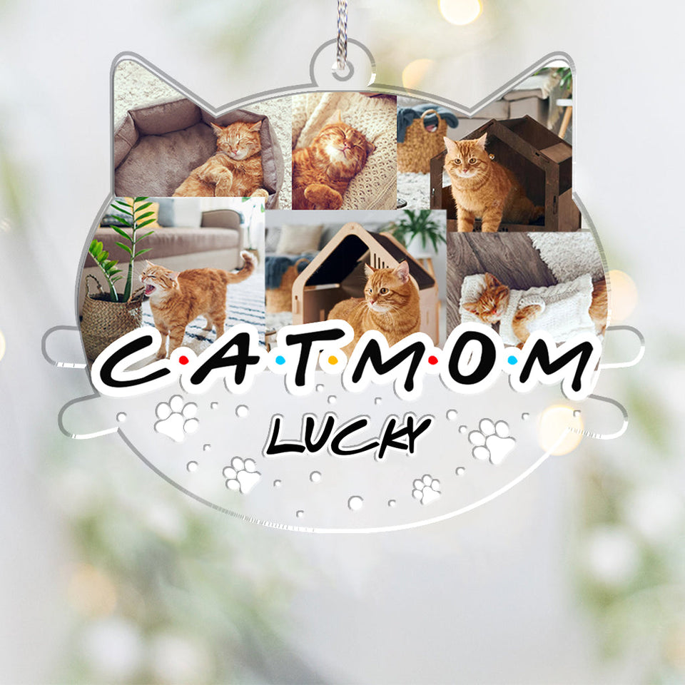 Cat Mom Dog Mom Cat Dad Dog Dad - Personalized Cat Ornament