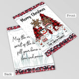 Merry Christmas Snowman - Personalized Family Greeting Card