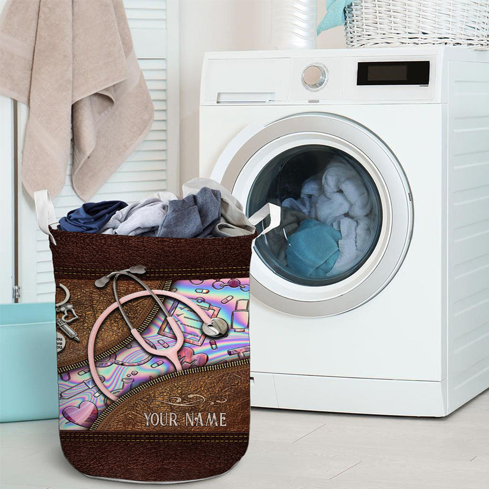 Pink Stethoscope - Personalized Nurse Storage Basket