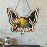 Dog Ears - Gift for dog lovers - Personalized 2 Layered Wood Sign / Wood Plaque