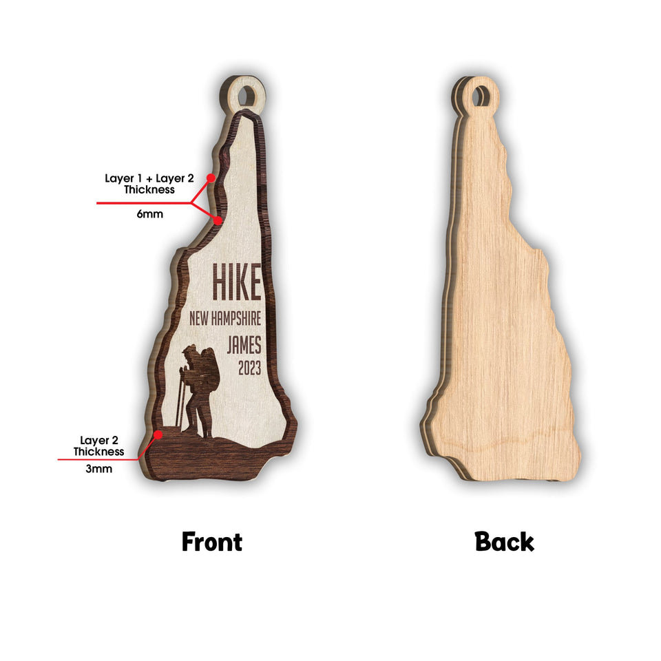 Hiking Team - Personalized Hiking 2 Layered Piece Ornament