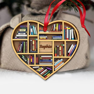 Bookshelf Heart - Personalized Book Ornament