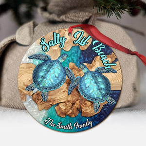 Salty Lil' Beach - Personalized Turtle Ornament
