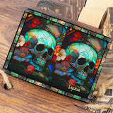 Floral Skull - Personalized Skull Passport Holder