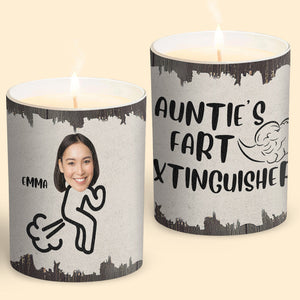 Fart Extinguisher - Gift for dad, grandma, grandpa, mom, uncle, aunt, son, daughter, brother, sister, granddaughter, grandson, husband, wife, boyfriend, girlfriend, friend - Personalized Candle With Wooden Lid
