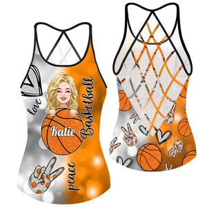 Cool Basketball Mom - Personalized Basketball Cross Tank Top