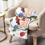 Rose Are Red Violet Are Sick - Personalized Couple Blanket