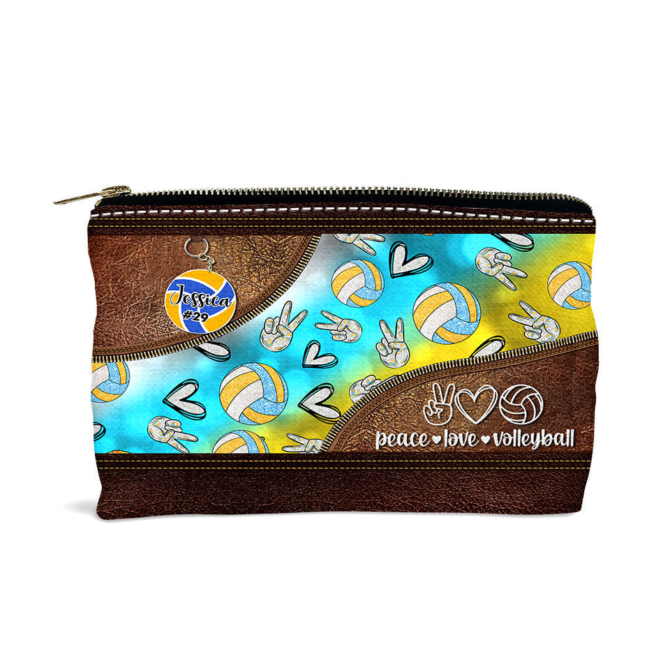 Peace Love Volleyball - Personalized Volleyball Pouch