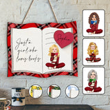 Just A Girl Who Loves Books - Personalized Book Custom Shaped Wood Sign