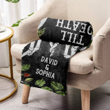 Till Death Do Us Apart - Personalized Skull Blanket