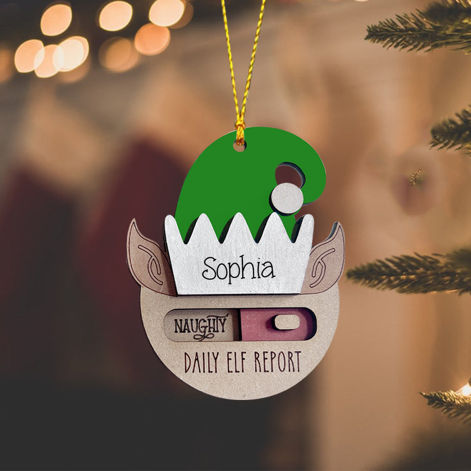 Elf Daily Report - Personalized Family Toggle Ornament
