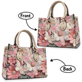 Butterfies And Flowers - Personalized Butterfly Leather Handbag