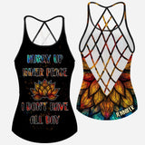Hurry Up Inner Peace - Personalized Yoga Cross Tank Top
