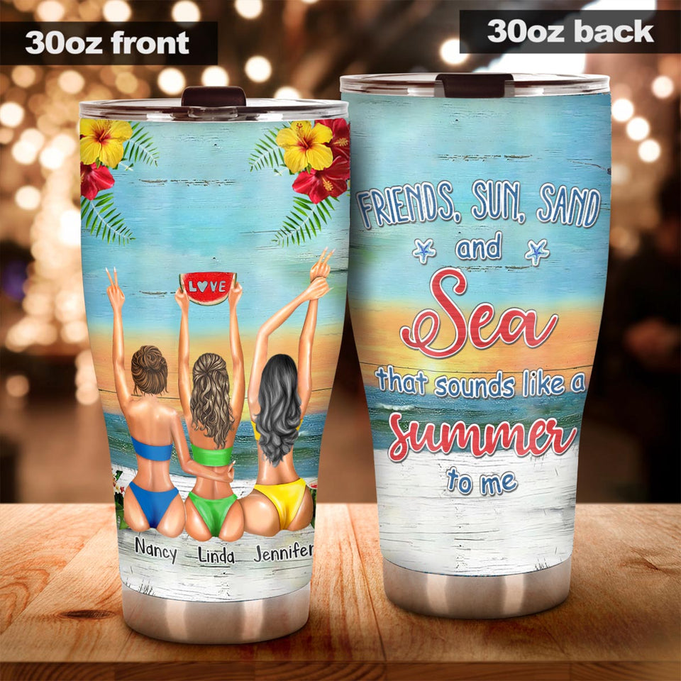 I Love You To The Beach And Back - Bestie gift for sister - Personalized Tumbler