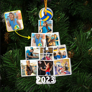 Merry Christmas - Personalized Volleyball Transparent Ornament