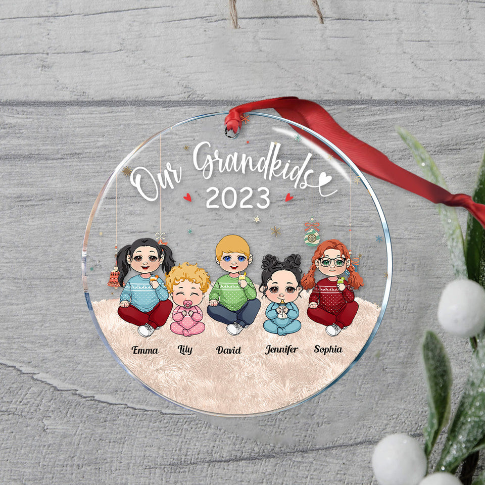 My Grandkids - Personalized Grandma Transparent Ornament