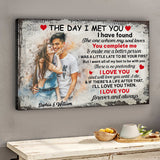 The Day I Met You - Personalized Couple Canvas And Poster