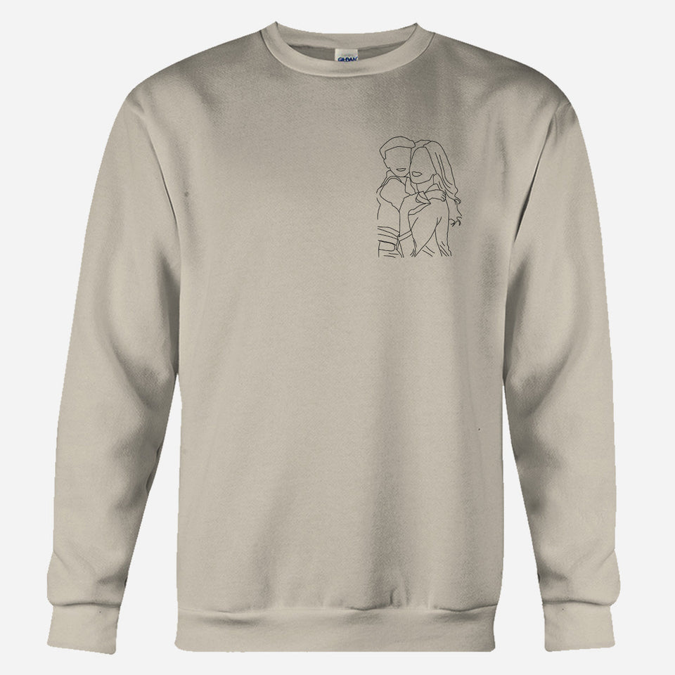 Custom Line Art - Personalized Kid Embroidered Sweater