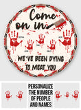 Come On In - Personalized Family Round Wood Sign
