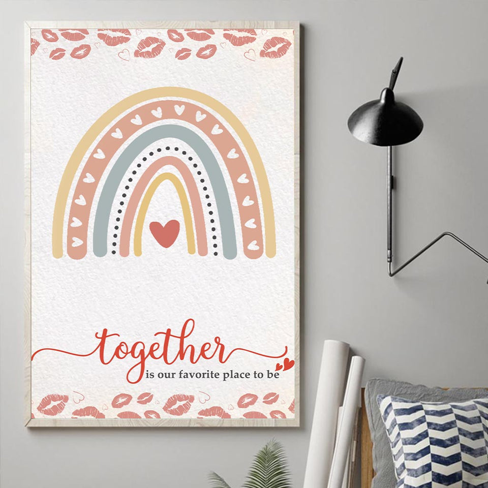 Together Is Our Favorite Place To Be - Personalized Couple Canvas And Poster