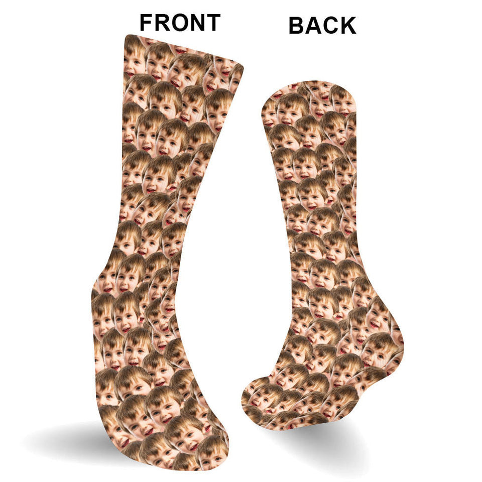 Customizable Printed Face - Personalized grandson Socks