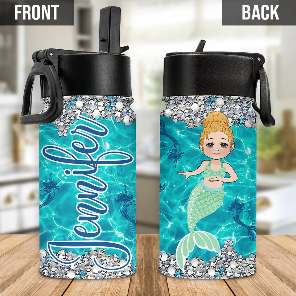 Little Mermaid - Personalized Family Kids Water Bottle