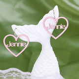 Pink Glitter Custom Name - Personalized Earrings
