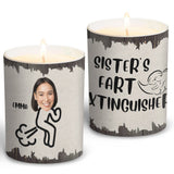 Fart Extinguisher - Gift for dad, grandma, grandpa, mom, uncle, aunt, son, daughter, brother, sister, granddaughter, grandson, husband, wife, boyfriend, girlfriend, friend - Personalized Candle With Wooden Lid