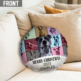 Merry Christmas Version - Personalized Dog Shaped Pillow