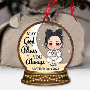 May God Blessed You Always - Personalized Newborn Transparent Ornament