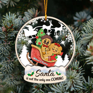 Santa Is Not The Only One Coming - Personalized Couple Layers Mix Ornament
