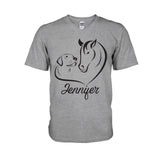 Horse And Dog - Personalized Horse T-shirt And Hoodie