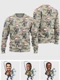 Fishing Christmas - Personalized Fishing Ugly Sweater