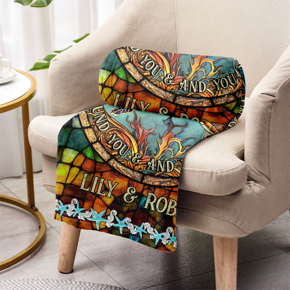 So Many In The Sea - Personalized Turtle Blanket
