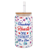 Touching Hearts - Personalized Nurse Can Glass