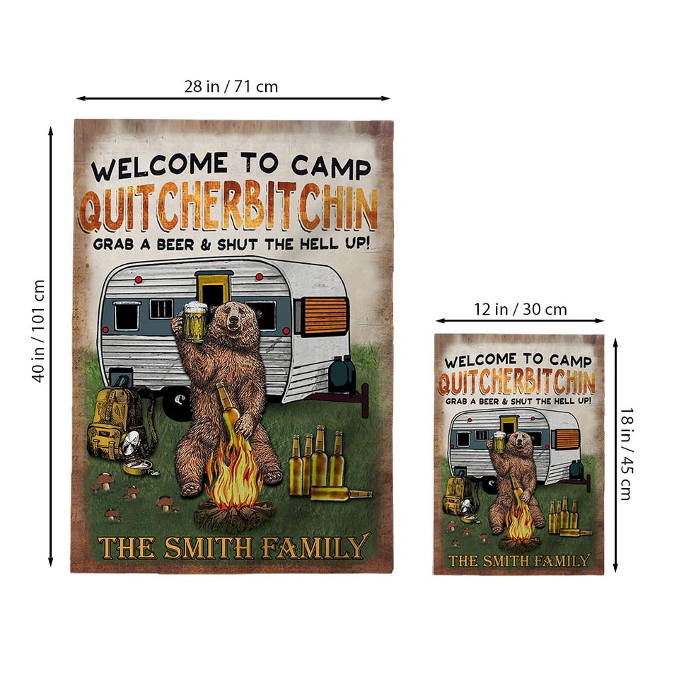 Grab A Beer And Shut The Hell Up - Personalized Camping Garden Flag