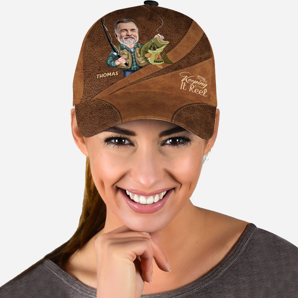 Photo Inserted Funny Fishing Keeping It Reel - Personalized Fishing Classic Cap