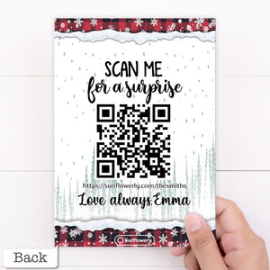 Merry Christmas Snowman - Personalized QR Greeting Card