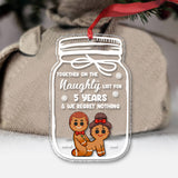 Together On The Naughty List For Years - Personalized Couple Ornament