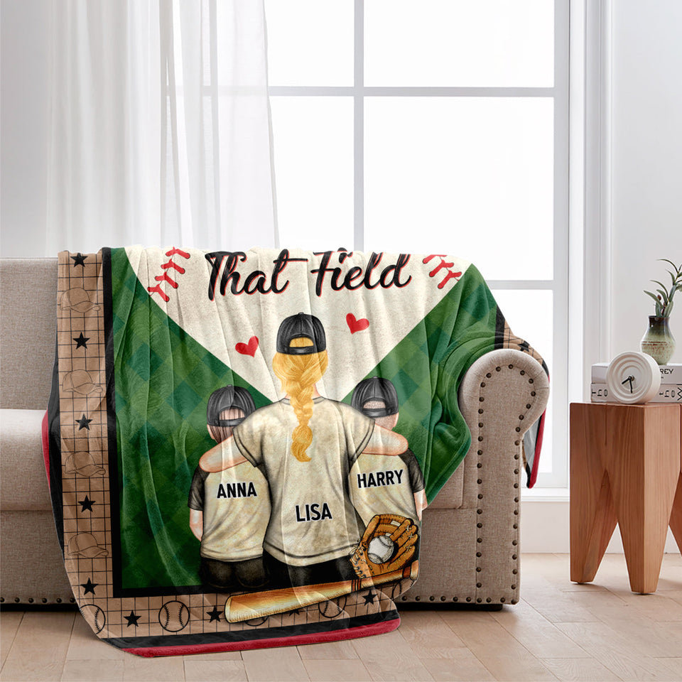 My Heart Is On That Field - Personalized Baseball Blanket