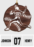 Baseball Season - Personalized Baseball 2 Layered Piece Ornament