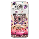 Positive Affirmations Butterfly - Personalized Butterfly Clear Phone Case