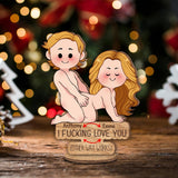 I Love You - gift for husband, wife, boyfriend, girlfriend - Personalized Freestanding Wood Plaque