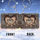 This Dad Belongs To - Gift for dad, grandma, grandpa, mom, uncle, aunt, brother, sister - Personalized Keychain