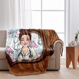 Nursing Is A Work Of Heart - Personalized Nurse Blanket