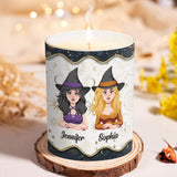 We're Not Sugar And Spice - Personalized Witch Candle With Wooden Lid