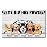My Kids Have Paws - Personalized Dog Canvas And Poster