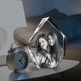Custom Photo - Personalized Sibling Laser Engraving 3D Iceberg Shaped Crystal Lamp