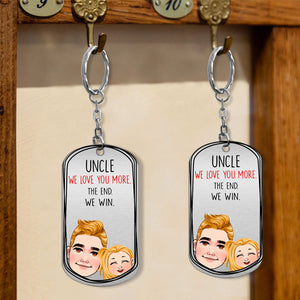 Dad I Love You More - Gift for dad, grandma, grandpa, mom, uncle, aunt - Personalized Stainless Steel Keychain